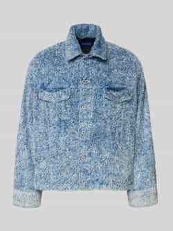 Hugo Blue Regular fit jeansjack met bouclé model 'KIRKBY'