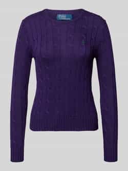 Polo Ralph Lauren Gebreide pullover met labelstitching model 'JULIANNA'