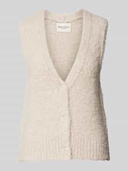 Marc O'Polo Slim fit gebreid gilet met V-hals van scheerwolmix