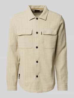 PME Legend Regular fit overhemdjack met paspelzakken op de borst model 'Dobby'
