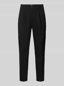 Casual friday Regular fit stoffen broek met bandplooien model 'Marc'