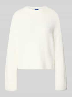 Hugo Blue Regular fit gebreide pullover met labelstitching model 'SFURRYNA'