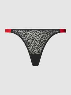 HUGO Sporty Lace Thong Black- Dames Black