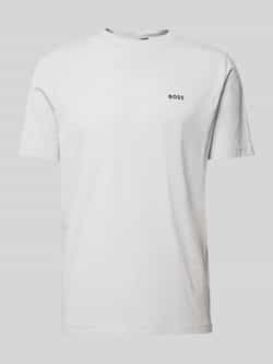 BOSS GREEN Shirt met ronde hals Thee met gegomd contrast-logo