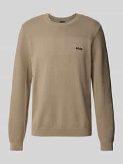 BOSS Green Gebreide pullover met labelprint model 'Momentum'