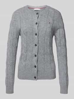 Tommy Hilfiger Vest SOFT WOOL CABLE C-NK LS CARDIGAN met kabelpatroon van zuivere wol