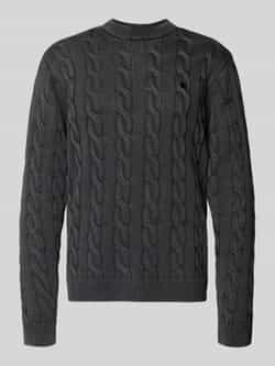 Carhartt Work In Progress Gebreide pullover met kabelpatroon en labelstitching