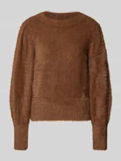 Monari Gebreide pullover van imitatiebont
