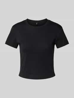 Only Shirt met korte mouwen ONLELINA S S O-NECK SHORT TOP JRS NOOS