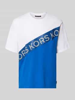Michael Kors T-shirt met labelprint model 'KORS MESH STRIPE'