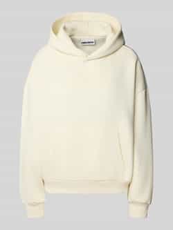 Review Hoodie met labelstitching en kangoeroezak