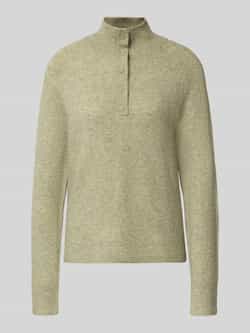 Opus Gebreide pullover met opstaande kraag en knoopsluiting model 'Plutton'