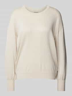 Kaffe O-Neck Gebreide Trui met Pofmouwen en Glitterdetail Beige Dames