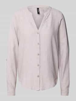 Vero Moda Regular fit blouse met lange mouwen van een mix van linnen en viscose model 'LINN'