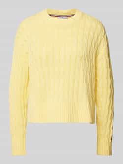Tommy Hilfiger Gebreide pullover van puur katoen met ronde hals