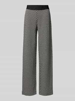 RAFFAELLO ROSSI Wide leg stoffen broek met elastische band met label model 'ELAINE'