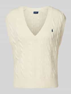 Polo Ralph Lauren Spencer van een mix van wol en kasjmier met V-hals