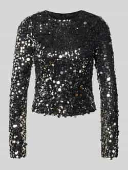 Only Slim fit shirt met lange mouwen en pailletten model 'CATINA'