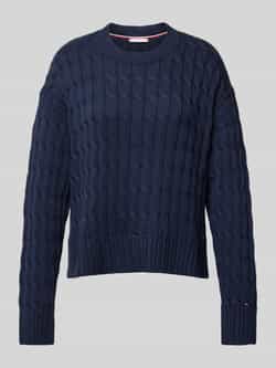 Tommy Hilfiger Gebreide pullover van puur katoen met ronde hals