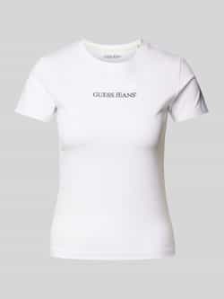 Guess Jeans Slim fit T-shirt met labelprint