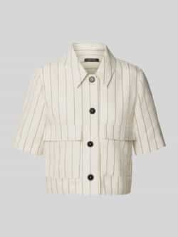 Comma Regular fit blazer met klepzakken en 1 2-mouwen