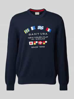 Gant Gebreide pullover met labelstitching
