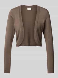 Kaffe Bolero van viscosemix met opengewerkte voorkant model 'ASTRID'