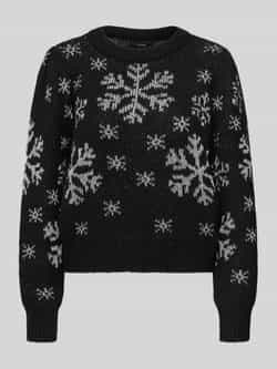 Vero Moda Regular fit kersttrui met all-over motief model 'NEWSNOWFROST'