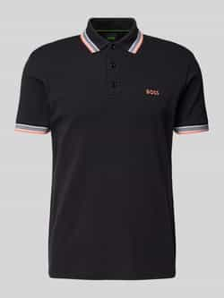 BOSS Green Regular fit poloshirt met labelstitching model 'PADDY'