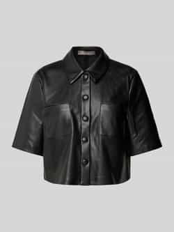 Christian Berg Woman Selection Korte overhemdblouse in leerlook
