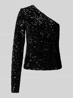 Pieces One shoulder-shirt met pailletten model 'STELLA'