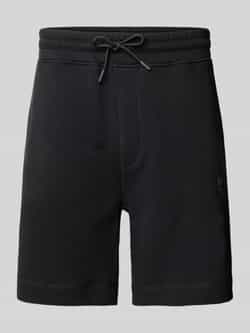 Hugo Boss Stijlvolle zwarte shorts met vetersluiting en zakken Black Heren