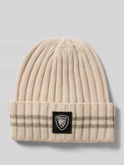 Blauer Usa Gebreide muts met labeldetail model 'SENTRY'