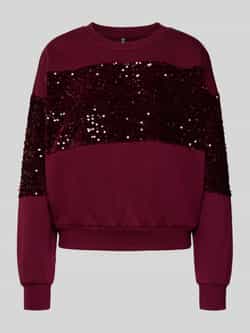 Pieces Regular fit sweatshirt van katoenmix met pailletten model 'NANCY'