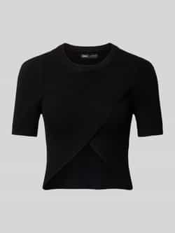 Only Korte Mouw Crop Gebreide Top Black Dames