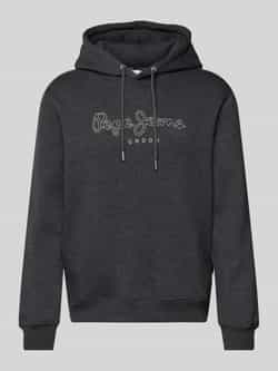 Pepe Jeans Hoodie met labelstitching model 'New Nouvel'