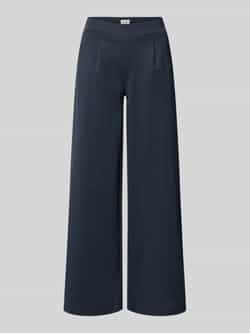 ICHI high waist wide leg pantalon IHKATE SUS LONG WIDE van polyester donkerblauw
