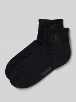 Calvin Klein Jeans Sneakersokken met elastische ribboordjes in een set van 2 paar