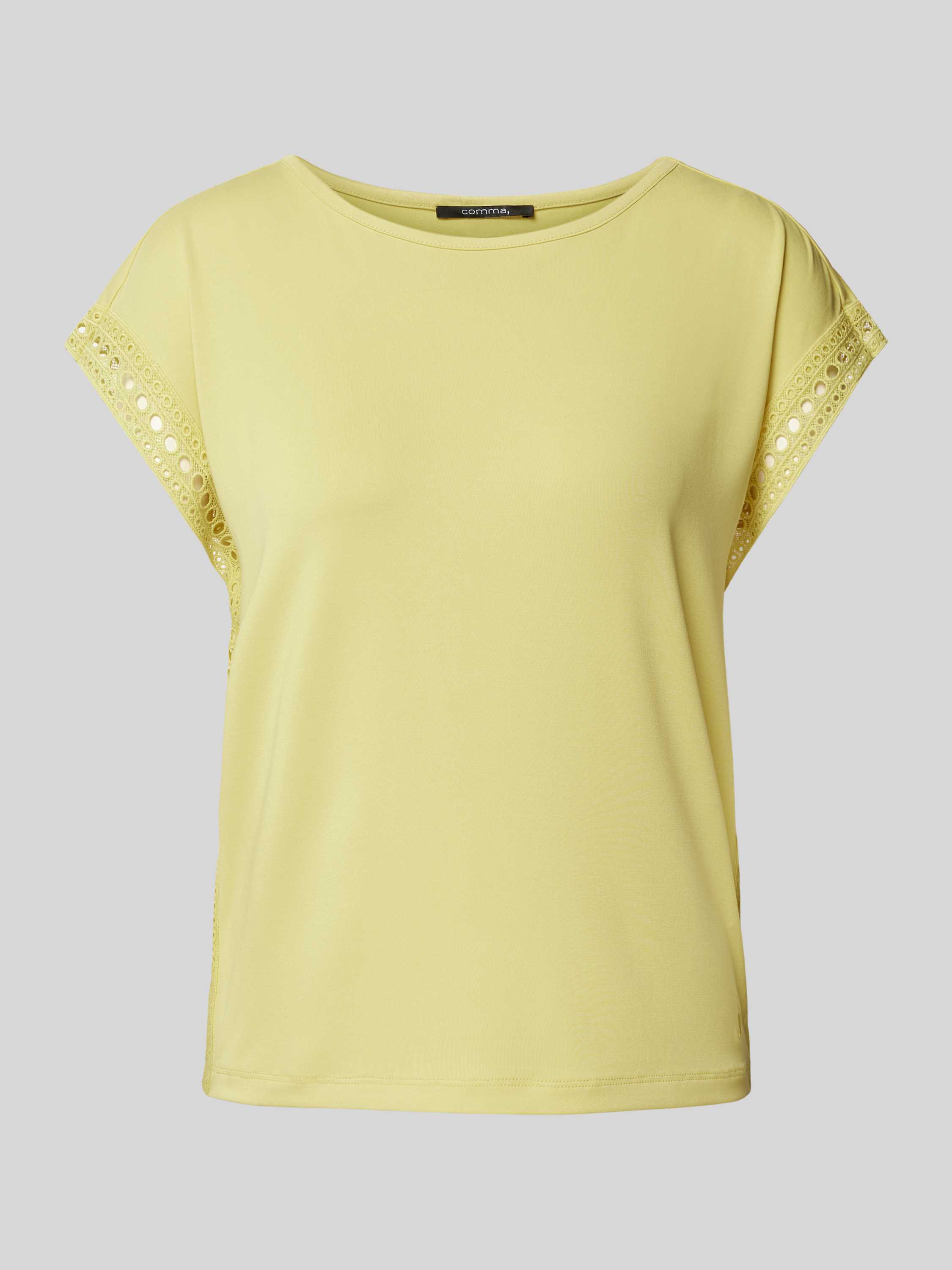 Comma T-shirt met broderie anglaise