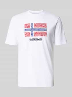 Napapijri T-shirt met labelprint model 'DRAPEAU'