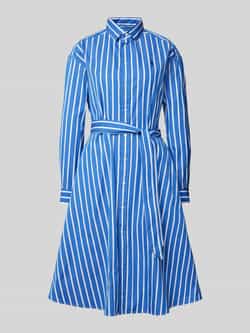 Polo Ralph Lauren Knielange jurk met strikceintuur model 'ELA'