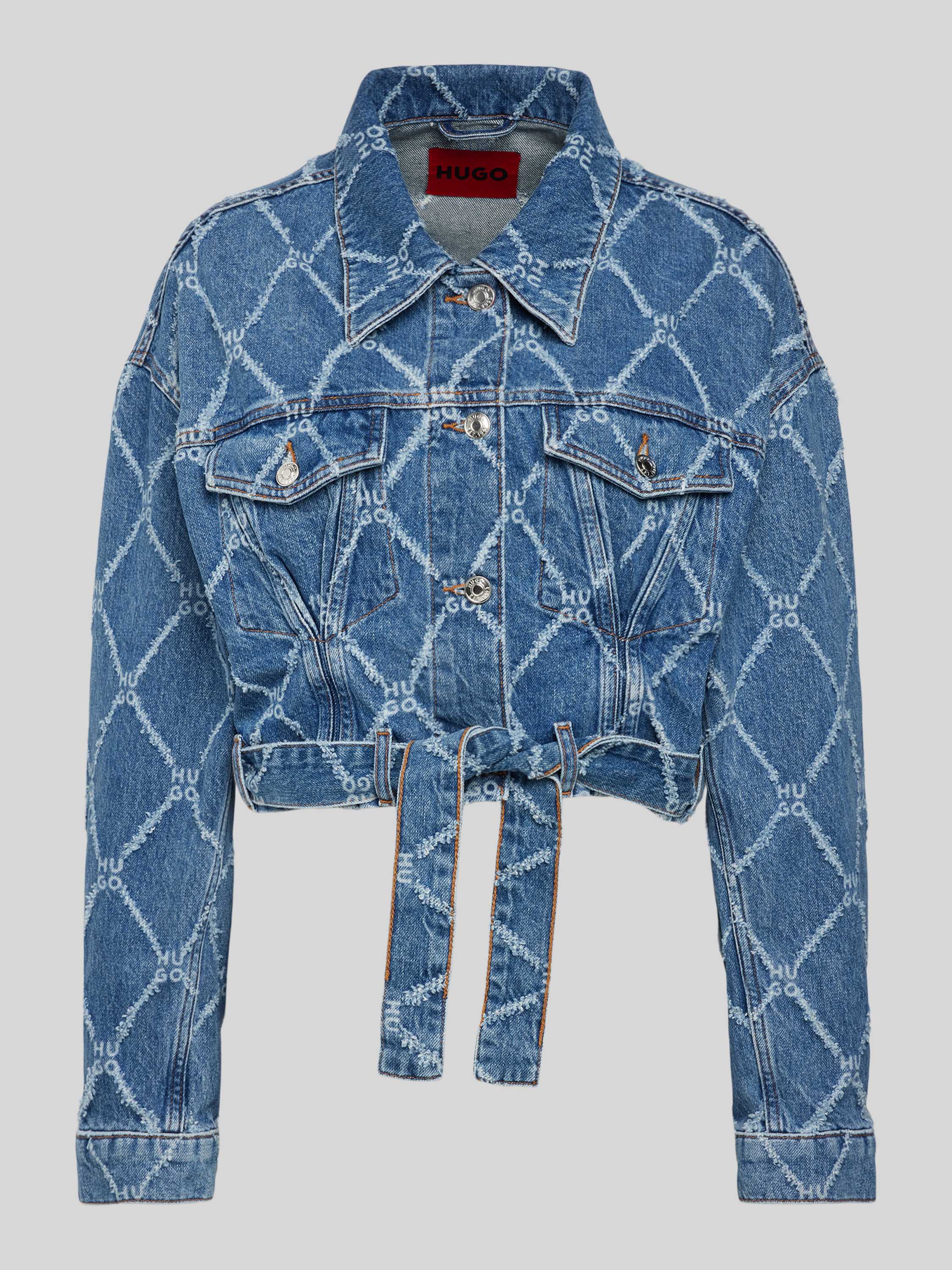 HUGO Kort jeansjack met platte kraag model 'Gedari'