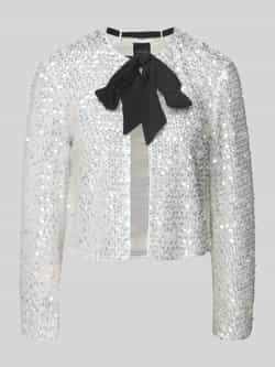 Marc Cain Regular fit blazer met pailletten en strik