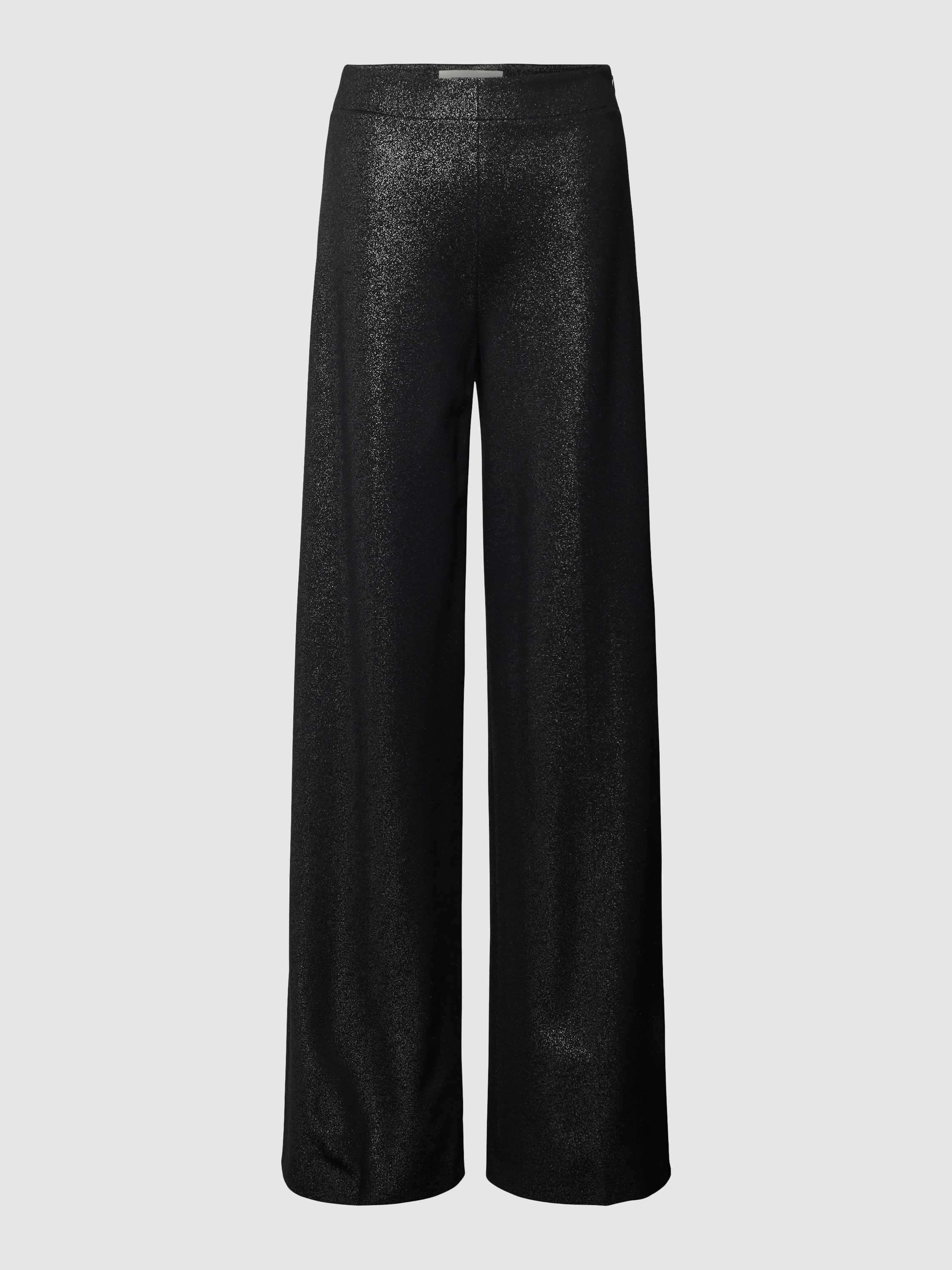 Drykorn Glitter Broek met Rechte Pijpen en Middelhoge Taille Black Dames