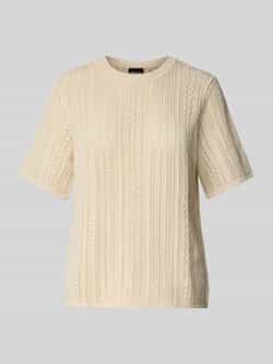 Pieces Regular fit gebreid T-shirt van puur katoen
