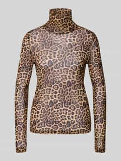 LOLLYS LAUNDRY Shirt met lange mouwen van mesh met opstaande kraag model 'Orie'