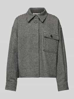 MARC O POLO Relaxed fit blazer met pied-de-poule-motief en vierkant model