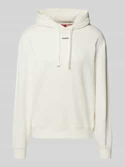 Hugo Boss Katoenen hoodie met contrasterend logo Beige Heren