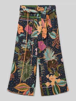 s.Oliver RED LABEL Regular fit wijde broek met strikceintuur