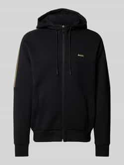 BOSS GREEN Capuchonsweatvest Saggynos met contraststrepen